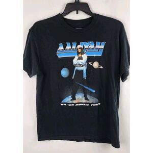 Aaliyah Graphic T-shirt "94-95 World Tour" Tee 100% Cotton Modern Medium